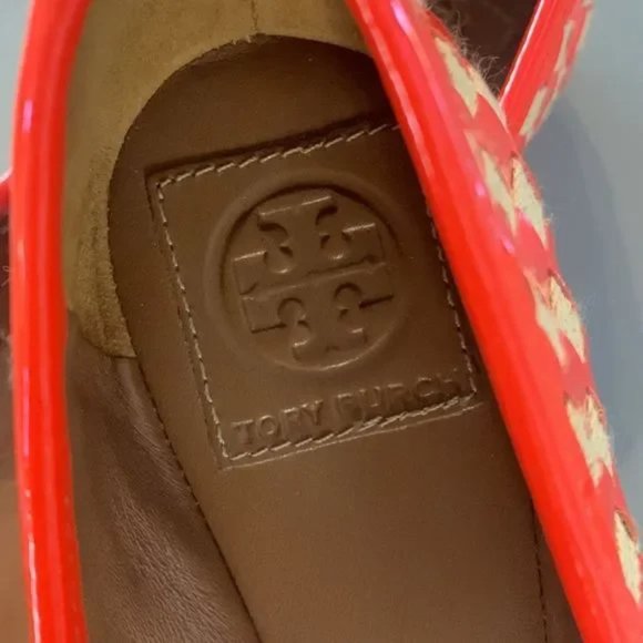 Tory Burch Orange & Tan Woven Flats - Picture 3 of 7